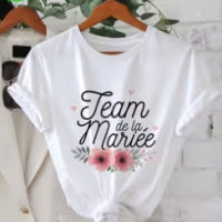 Womens Fashionable Printed Crew-Neck Casual Short-Sleeve Top