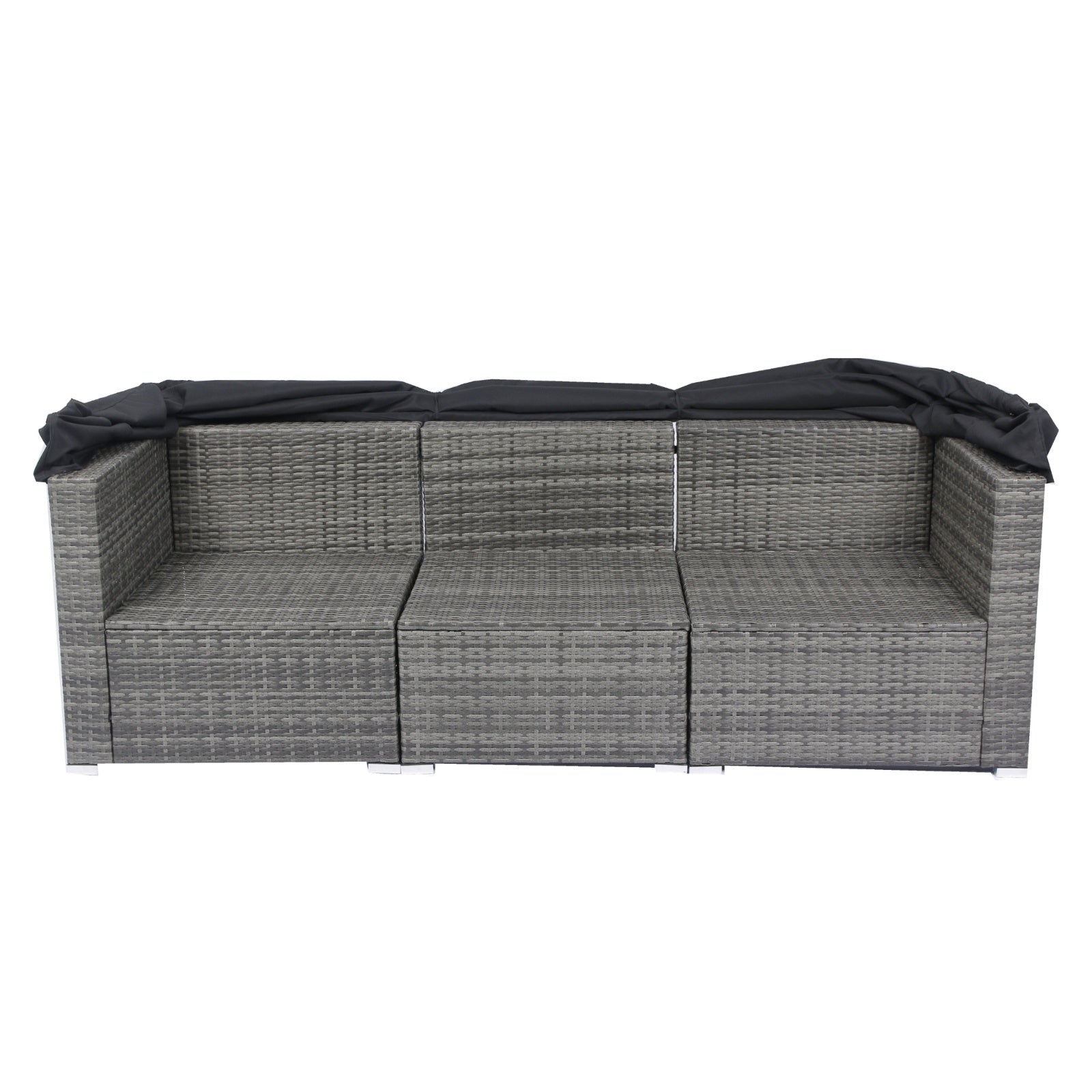 7-Piece Patio Set W Retractable Canopy Wicker Rattan Sectional Sofa