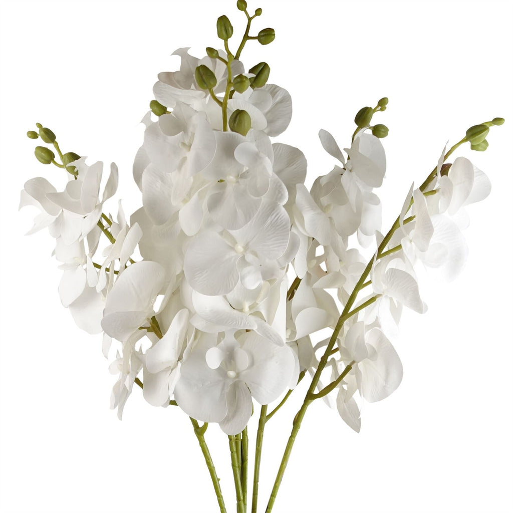 Artificial Flowers Phalaenopsis Orchid White Stem 100cm-4