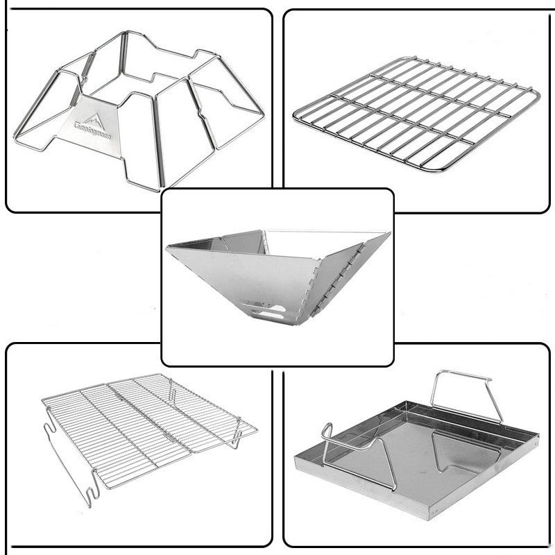2-3 Person Foldable Barbecue Grill Burner Camping Lamp Barbecue Tile 35cm