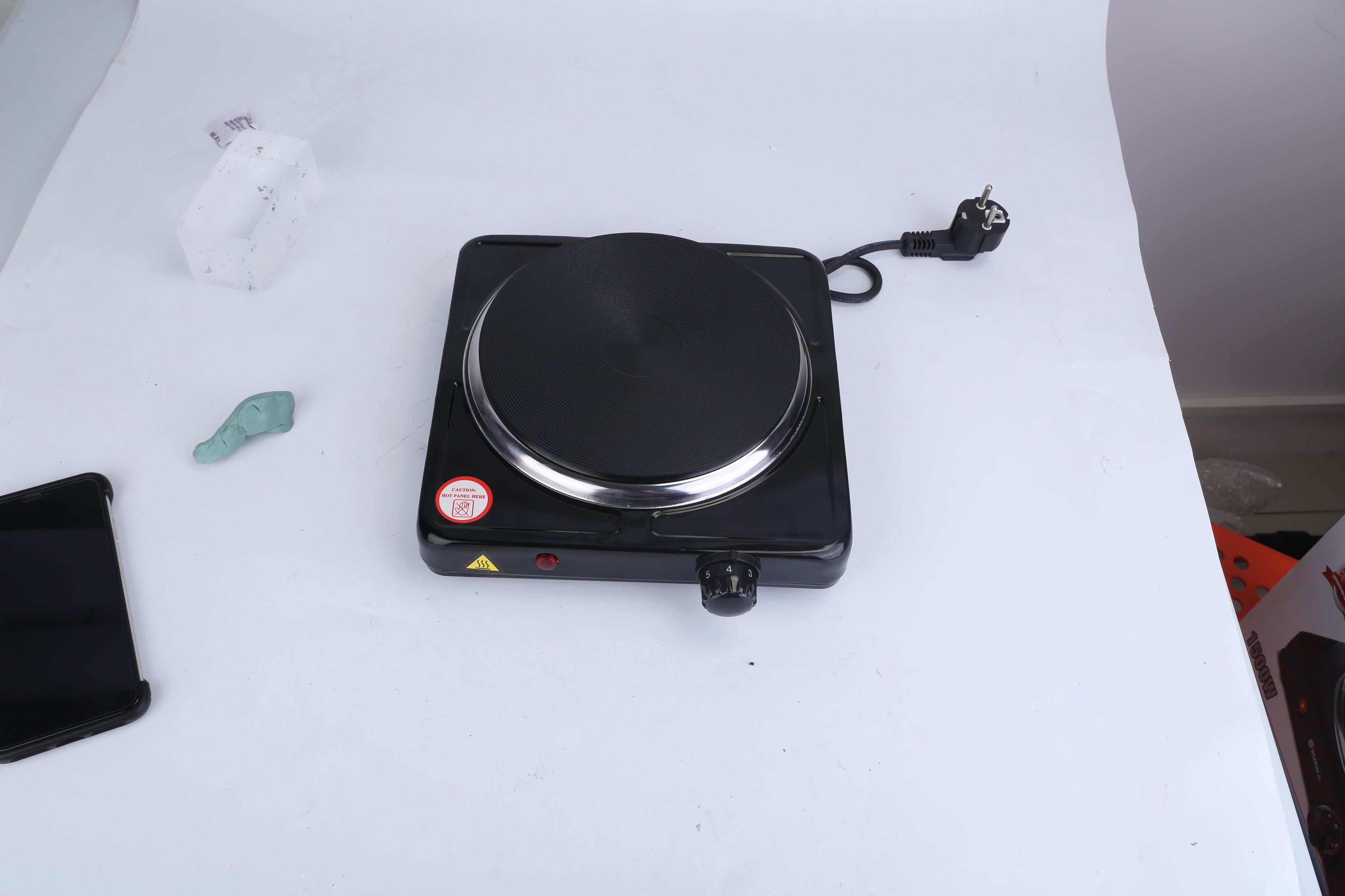 1500W Electric Single Burner Portable Heating Hot Plate Stove Countertop RV Hotplate With Non Slip Rubber Feet 5 Temperature Adjustments