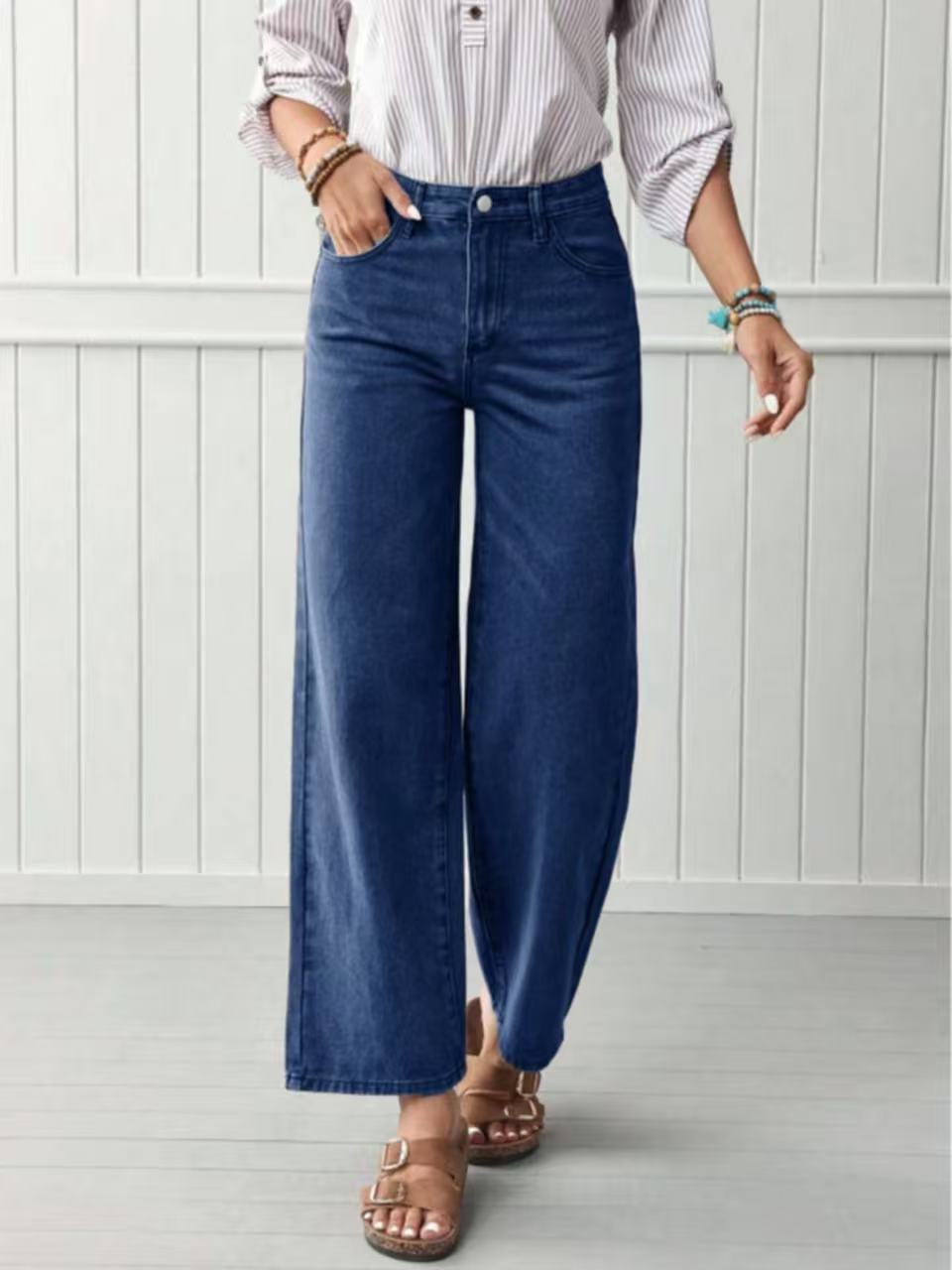 High-quality Straight-leg Denim Jeans For Women
