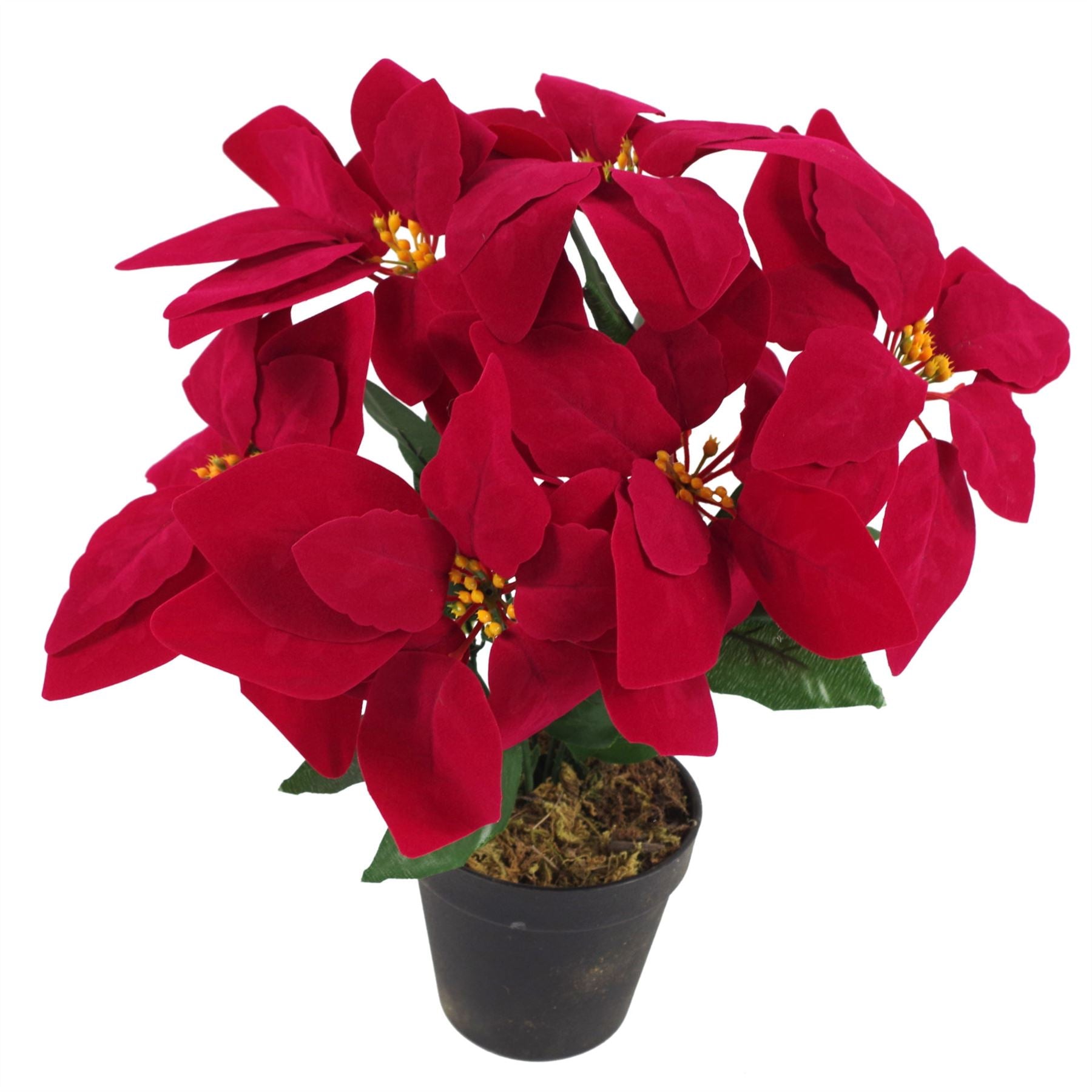 Artificial Christmas Red Poinsettia 40cm Houseplant-0