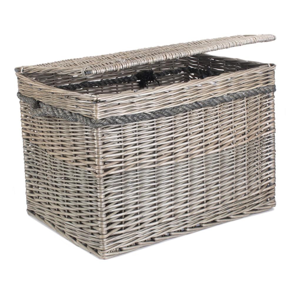58cm Antique Wash Wicker Storage Basket-0