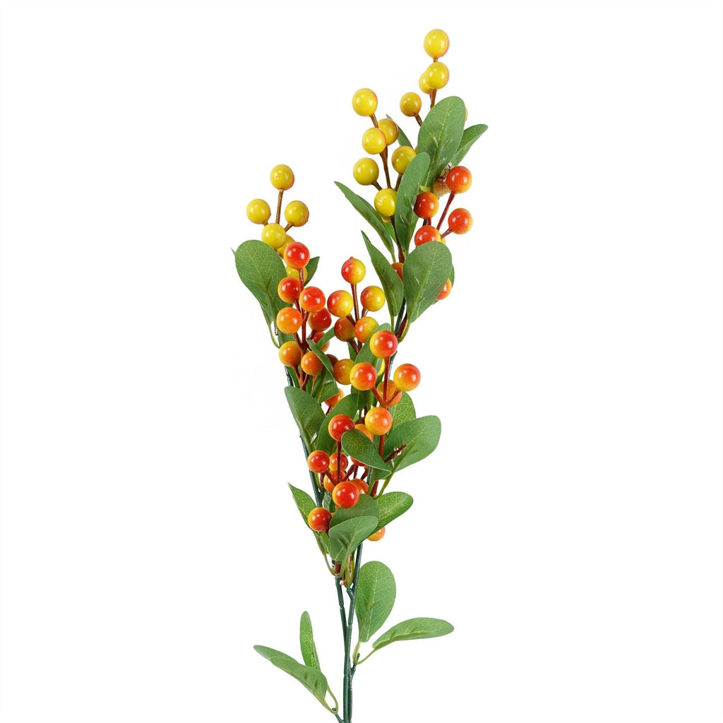 Artificial Foliage Orange Berry Spray 70cm-0