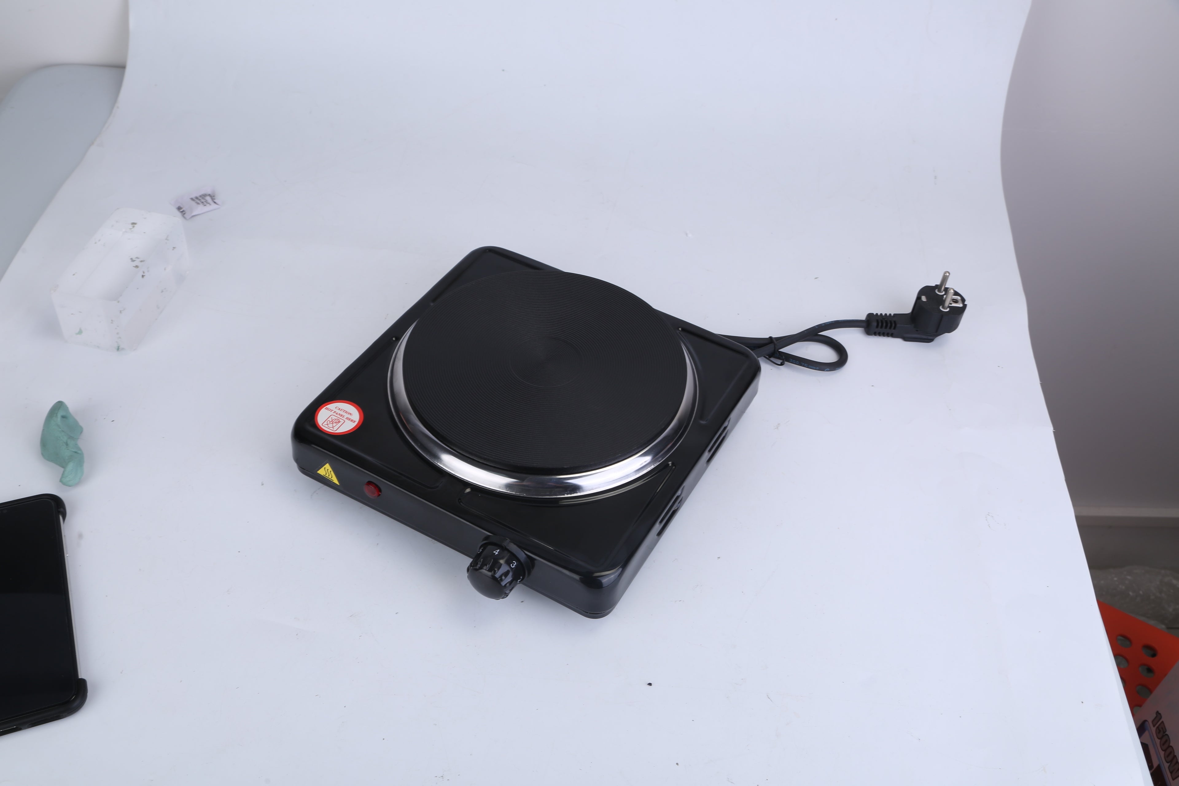1500W Electric Single Burner Portable Heating Hot Plate Stove Countertop RV Hotplate With Non Slip Rubber Feet 5 Temperature Adjustments