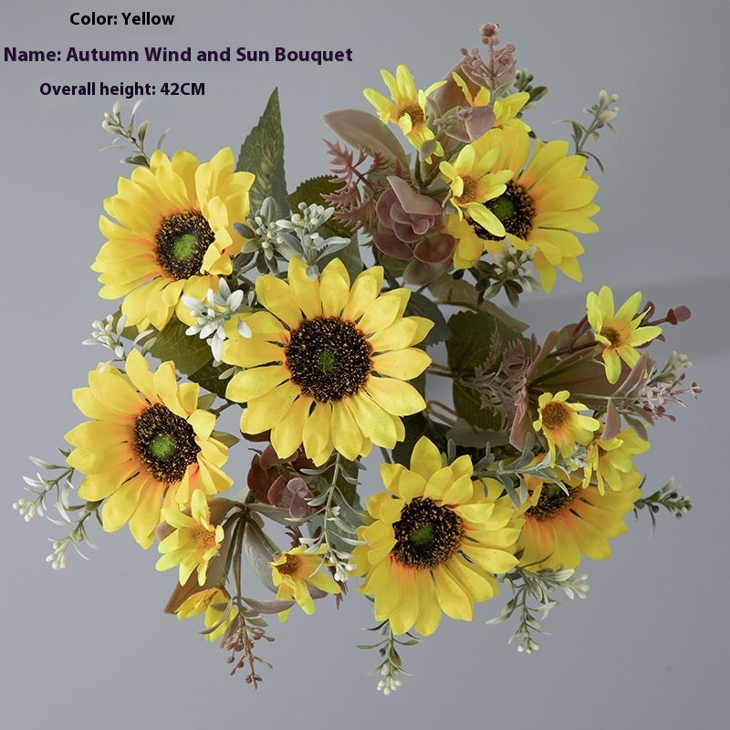 Autumn Wind Sun Bouquet Artificial Flower Factory Artificial Flower Green Plant