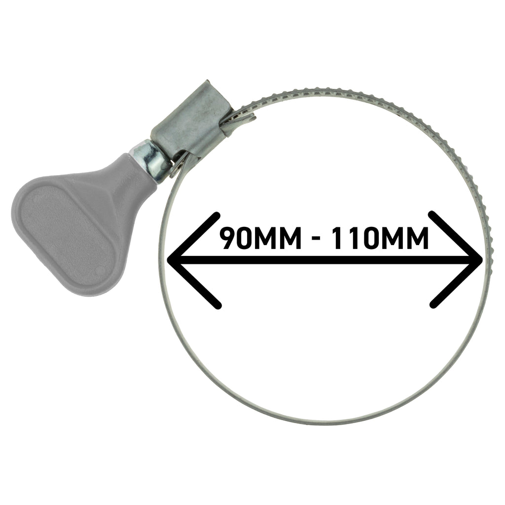 A2 Grip Hose Clip 90mm-110mm - Adjustable 304 Stainless Steel Duct Clamps Hose Pipe Clamps Air Ducting Clamp Worm Drive Hose Clamps-1