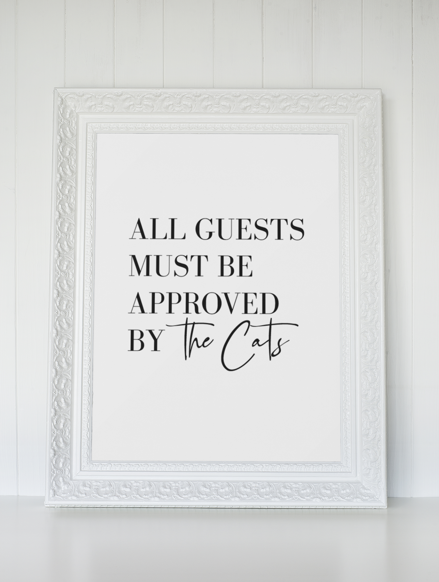 All Guests Must Be Approved By The Cats Animal Wall Decor Simple Print-1