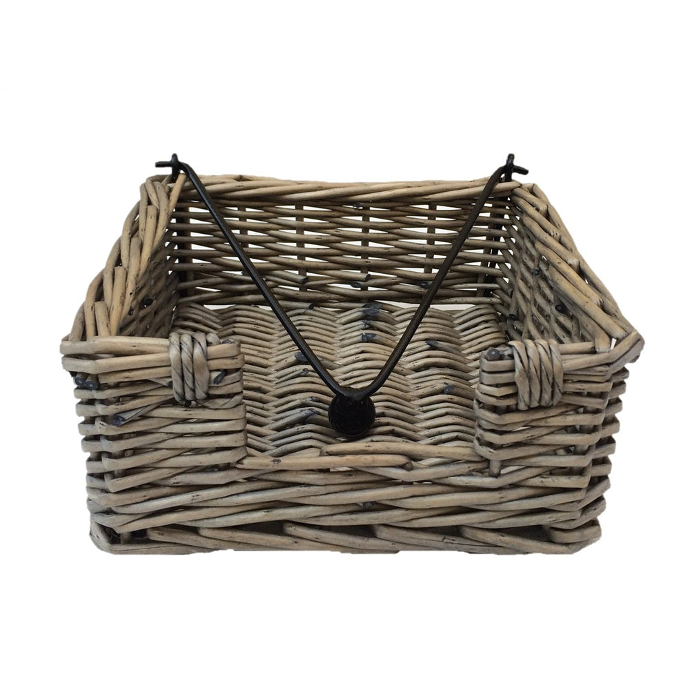 Antique Wash Wicker Napkin Holder-0