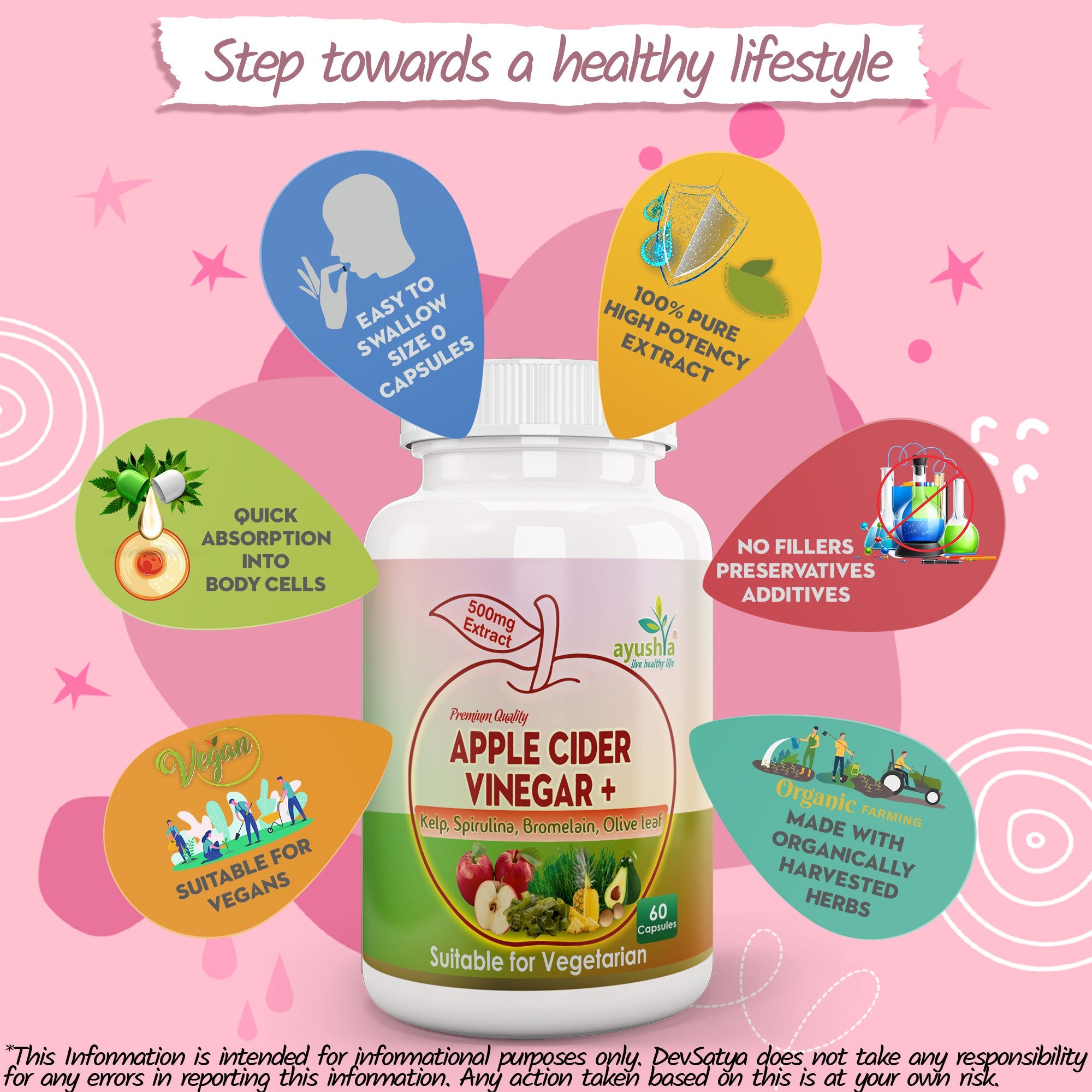 Apple Cider Vinegar Capsule with Kelp, Spirulina, Bromelain, Olive Leaf-2