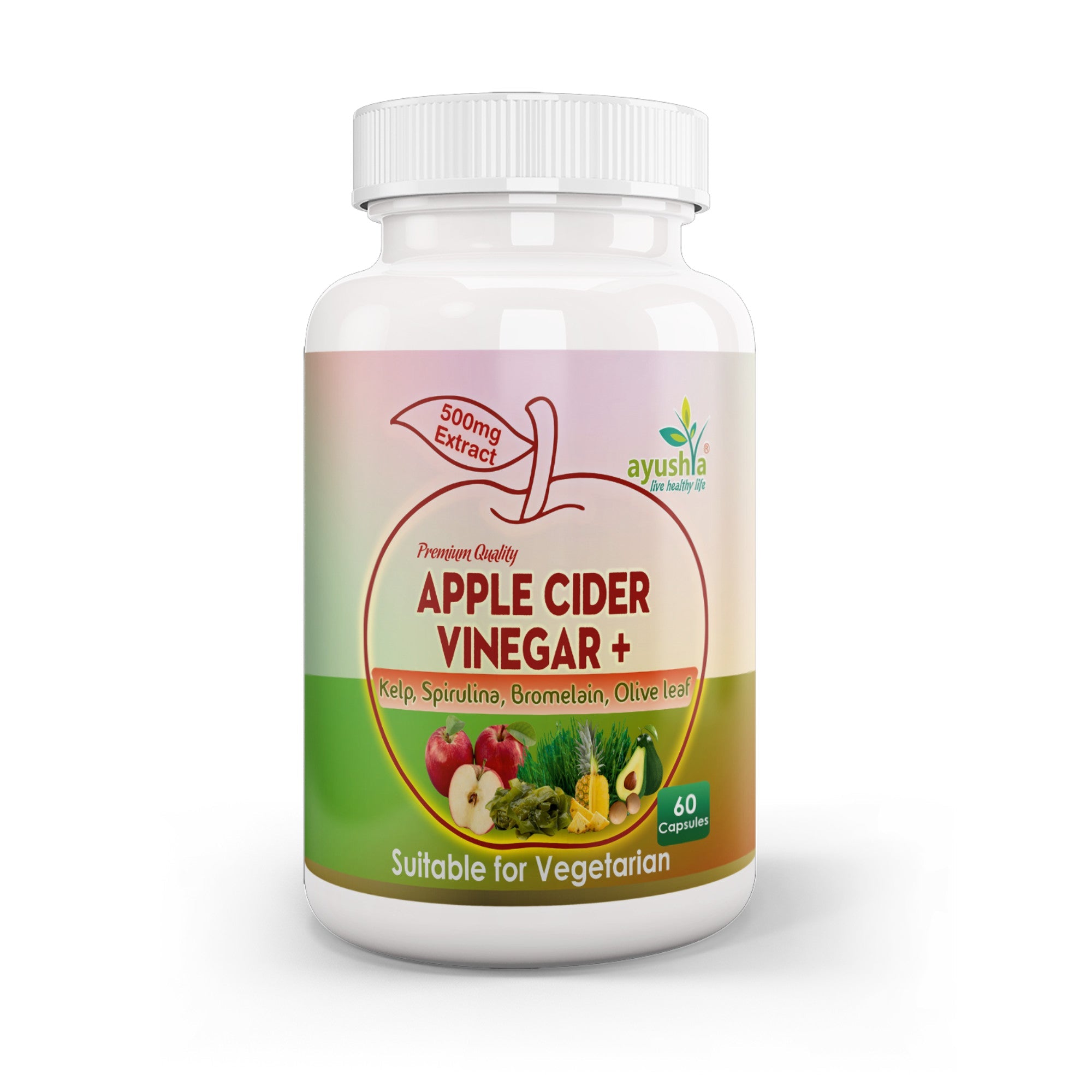 Apple Cider Vinegar Capsule with Kelp, Spirulina, Bromelain, Olive Leaf-0