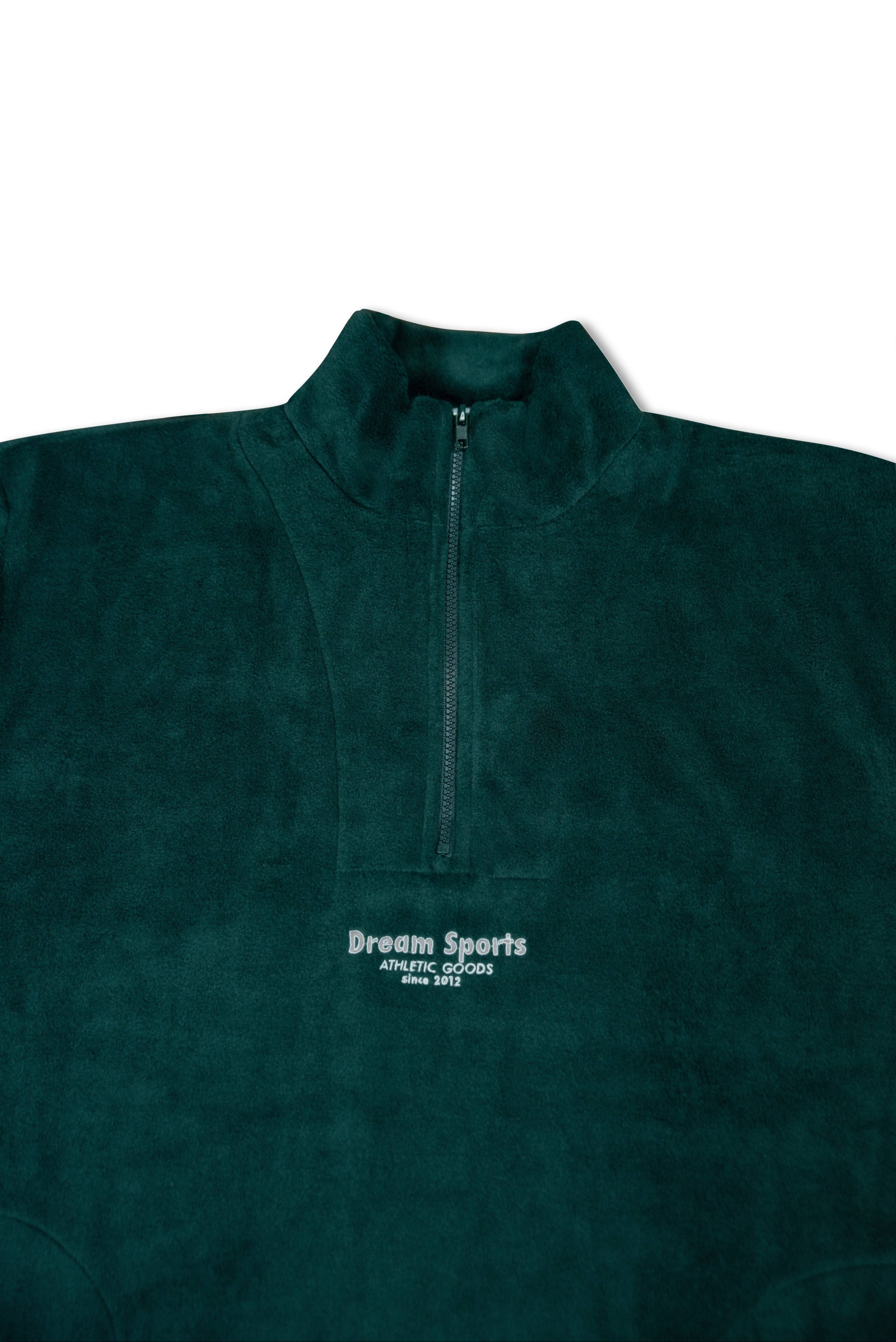 1/4 Zip Fleece in Forest Green with Dream Sports Tonal Logo Embroidery-1