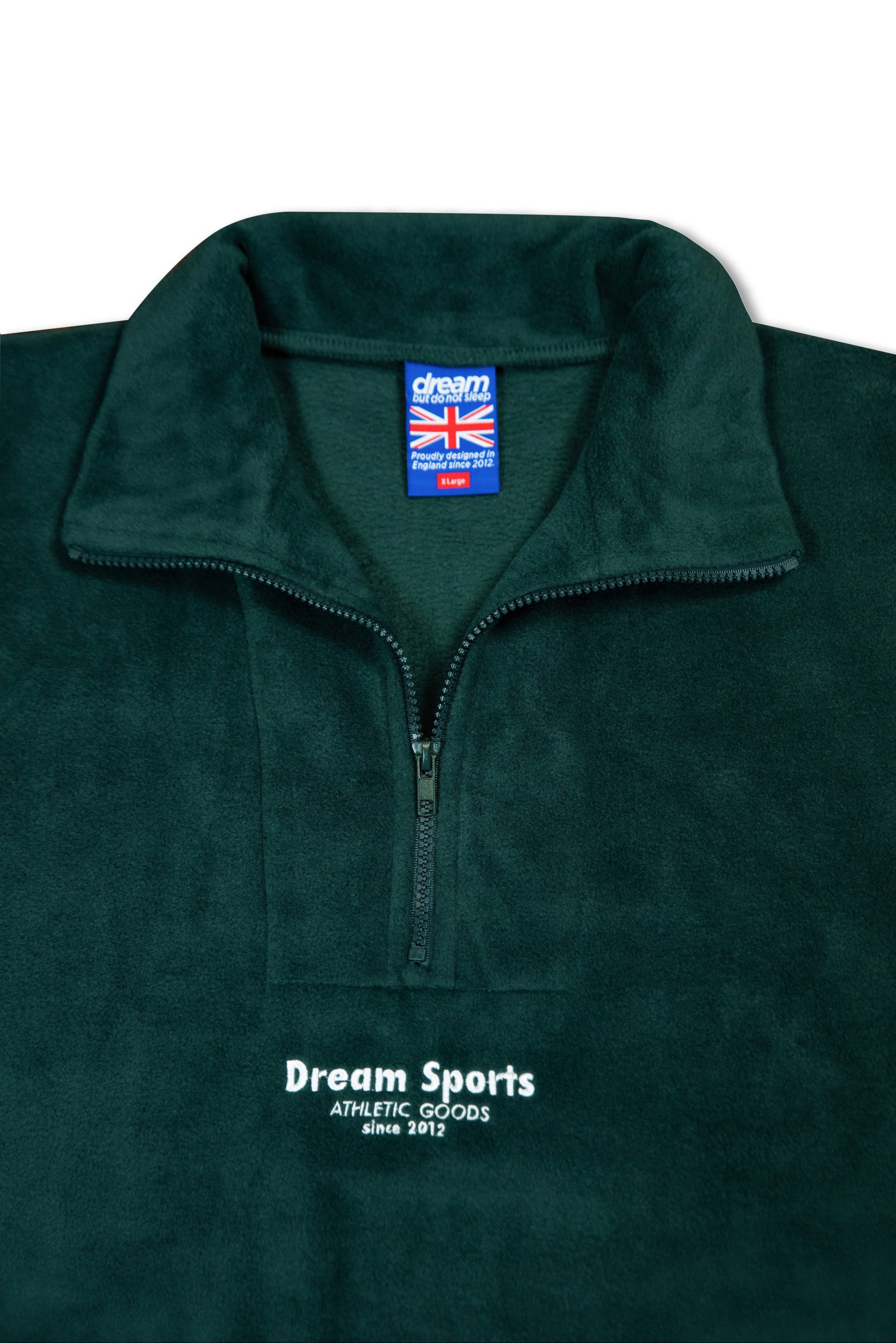 1/4 Zip Fleece in Forest Green with Dream Sports Tonal Logo Embroidery-2