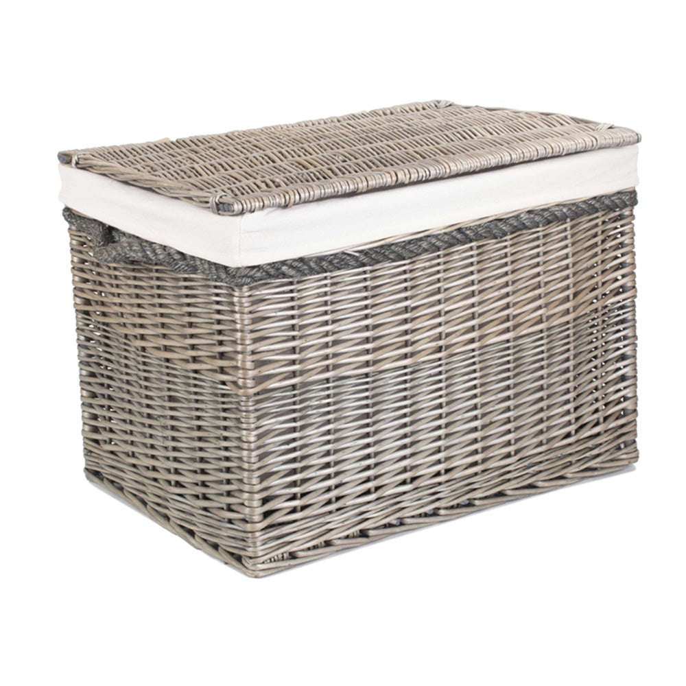 58cm Antique Wash Wicker Storage Basket-4