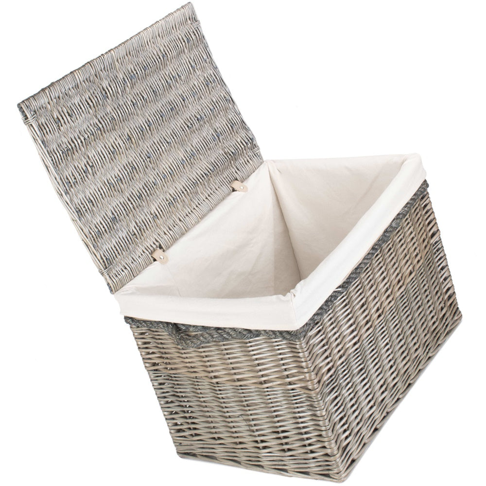 58cm Antique Wash Wicker Storage Basket-2