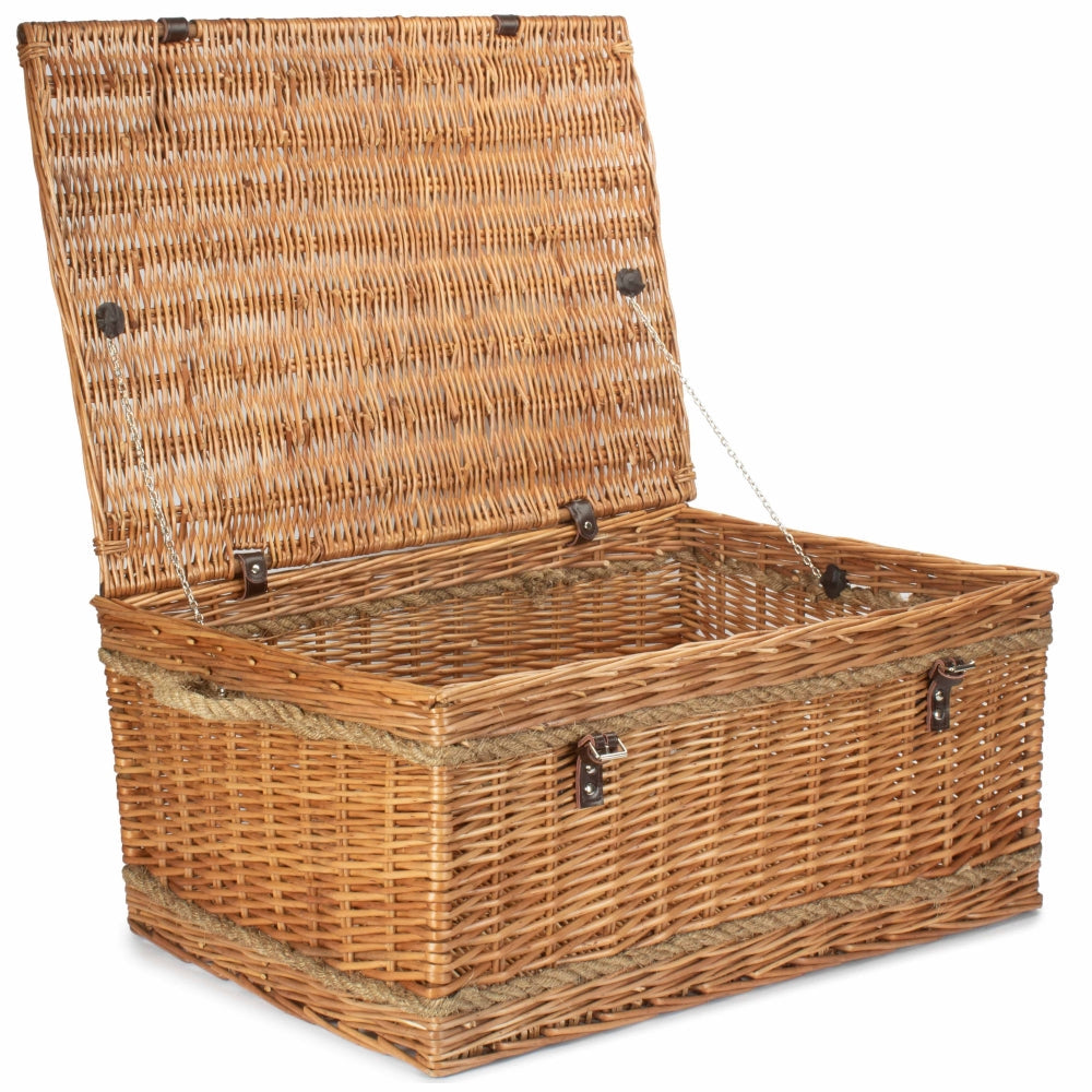 72cm Double Steamed Rope Handled Wicker Trunk-2