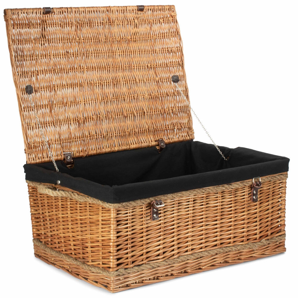 72cm Double Steamed Rope Handled Wicker Trunk-4