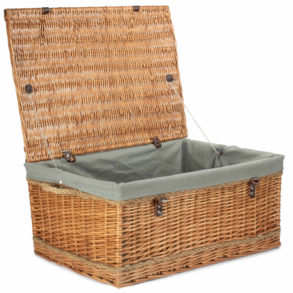 72cm Double Steamed Rope Handled Wicker Trunk-6