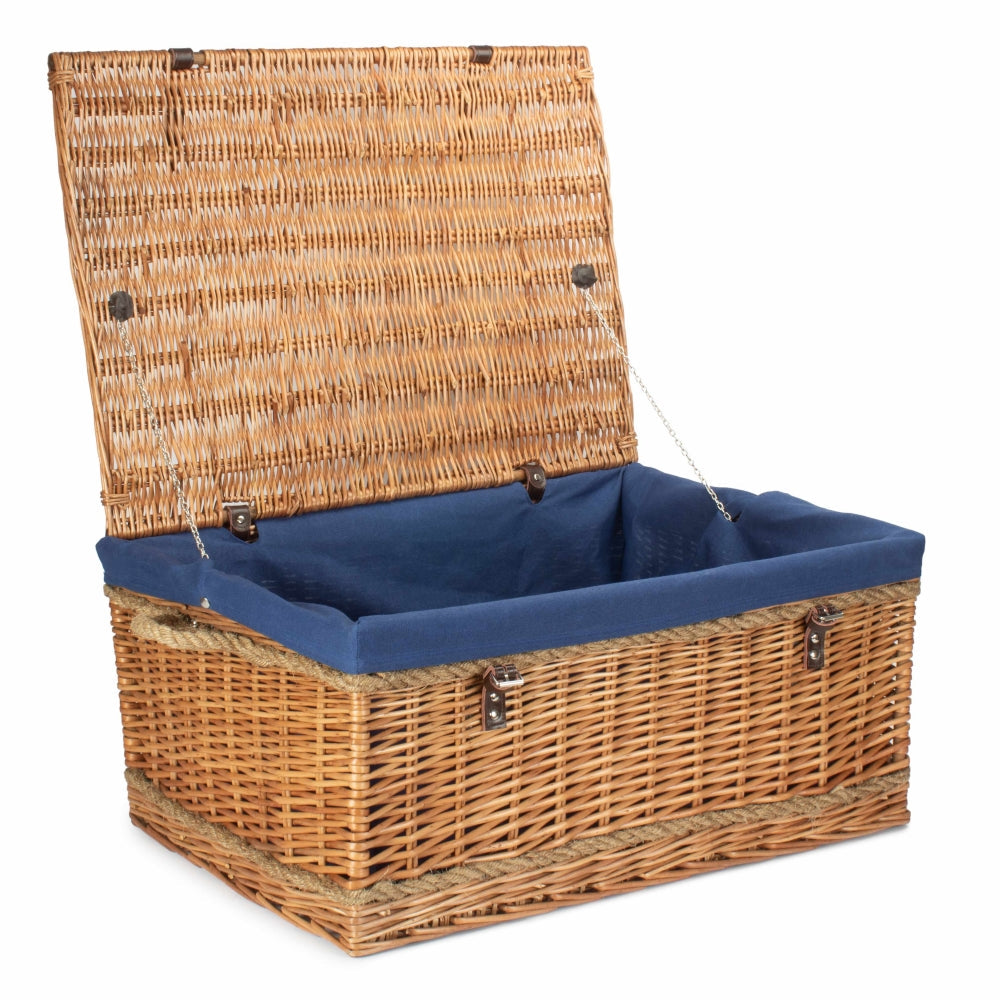 72cm Double Steamed Rope Handled Wicker Trunk-0