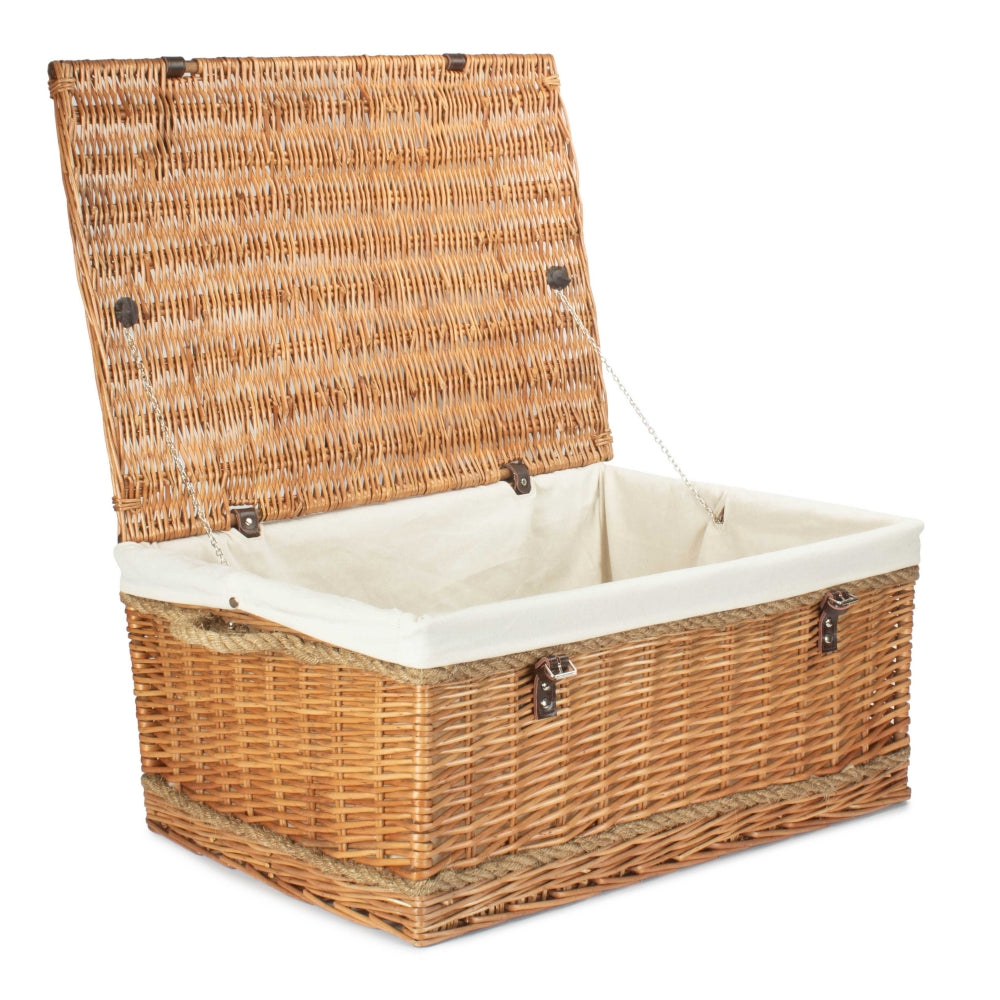 72cm Double Steamed Rope Handled Wicker Trunk-5