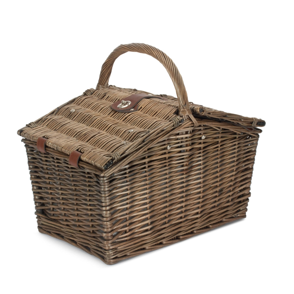 2 Person Nature Pattern Butterfly Lidded Fitted Picnic Basket-1