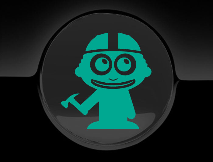 Adorable Construction Worker Fuel Cap Car Sticker-1