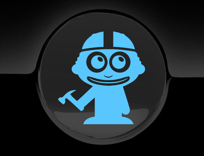 Adorable Construction Worker Fuel Cap Car Sticker-0