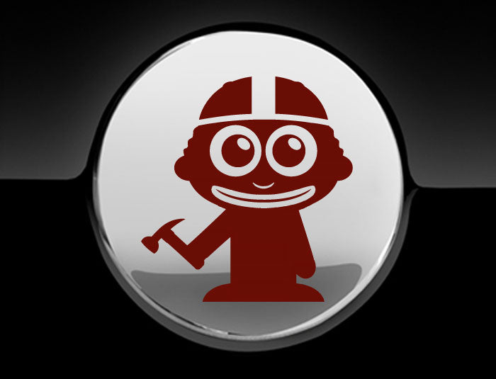 Adorable Construction Worker Fuel Cap Car Sticker-6