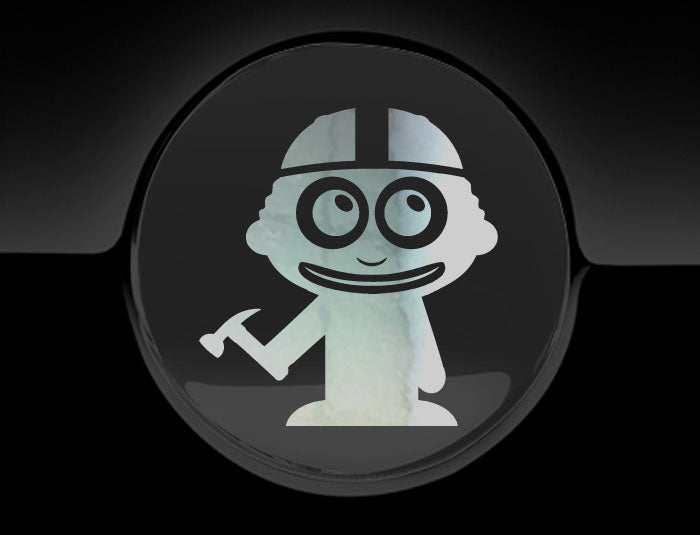 Adorable Construction Worker Fuel Cap Car Sticker-7