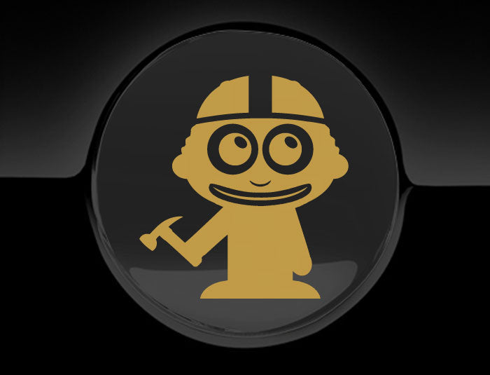 Adorable Construction Worker Fuel Cap Car Sticker-8