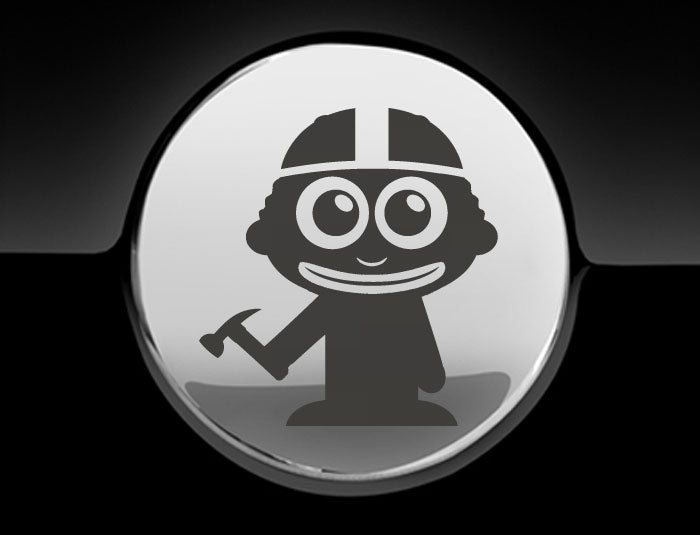 Adorable Construction Worker Fuel Cap Car Sticker-10