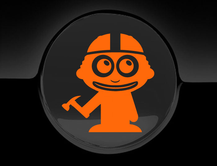Adorable Construction Worker Fuel Cap Car Sticker-11