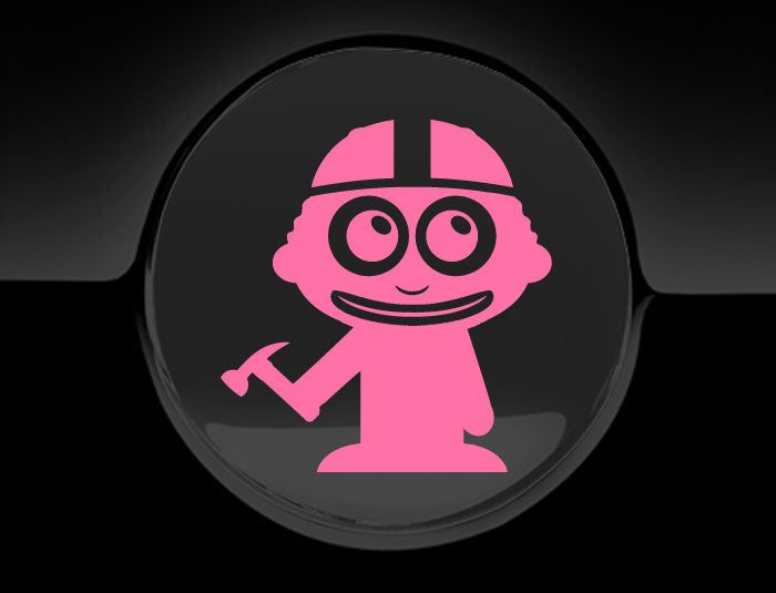 Adorable Construction Worker Fuel Cap Car Sticker-12