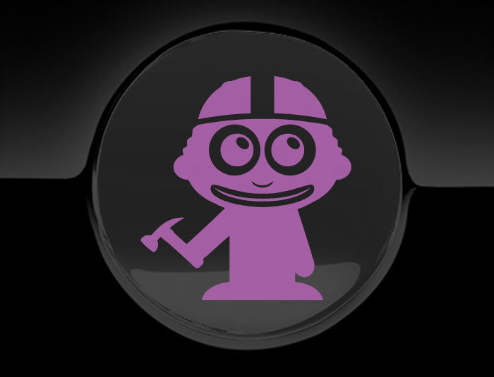 Adorable Construction Worker Fuel Cap Car Sticker-13