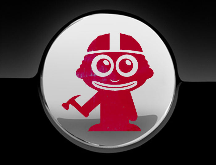 Adorable Construction Worker Fuel Cap Car Sticker-16