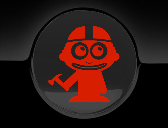Adorable Construction Worker Fuel Cap Car Sticker-15