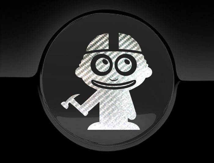 Adorable Construction Worker Fuel Cap Car Sticker-18