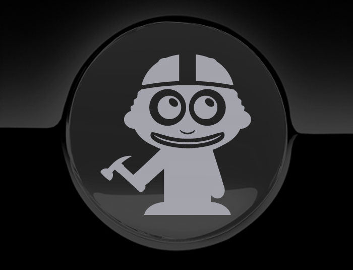 Adorable Construction Worker Fuel Cap Car Sticker-17