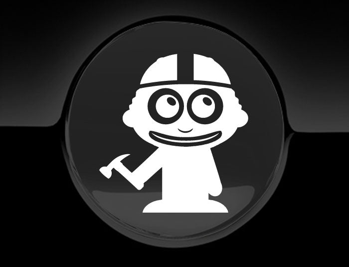 Adorable Construction Worker Fuel Cap Car Sticker-19