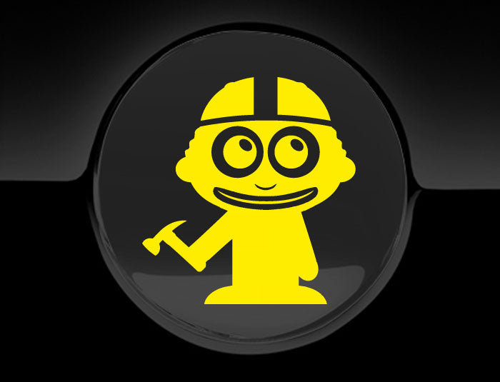 Adorable Construction Worker Fuel Cap Car Sticker-20