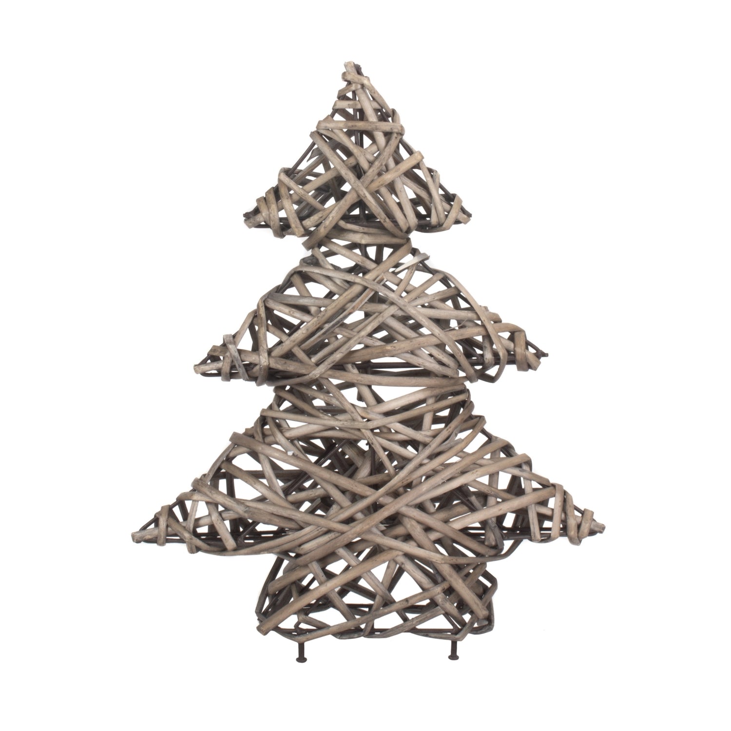 Antique Wash Wicker Christmas Tree Decoration-1