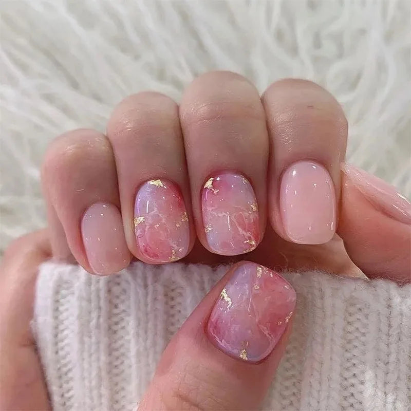 24pcs Spring Summer Flower Butterfly Press On Nails-7