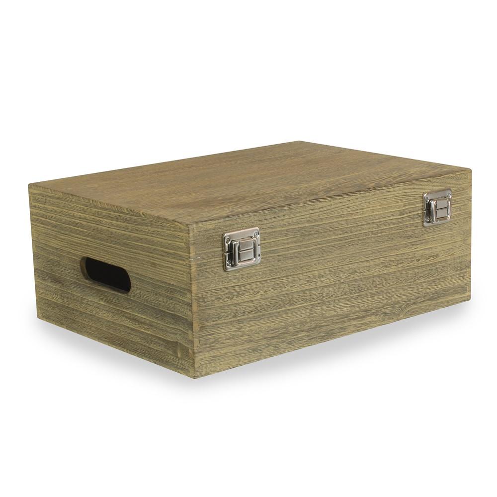 35cm Oak Effect Wooden Display Box-0