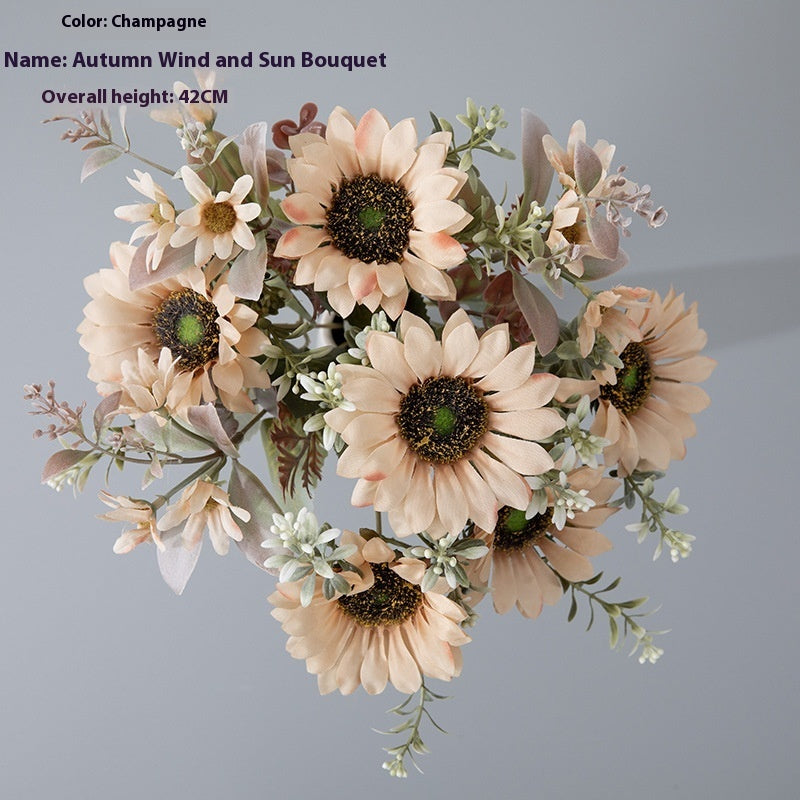 Autumn Wind Sun Bouquet Artificial Flower Factory Artificial Flower Green Plant