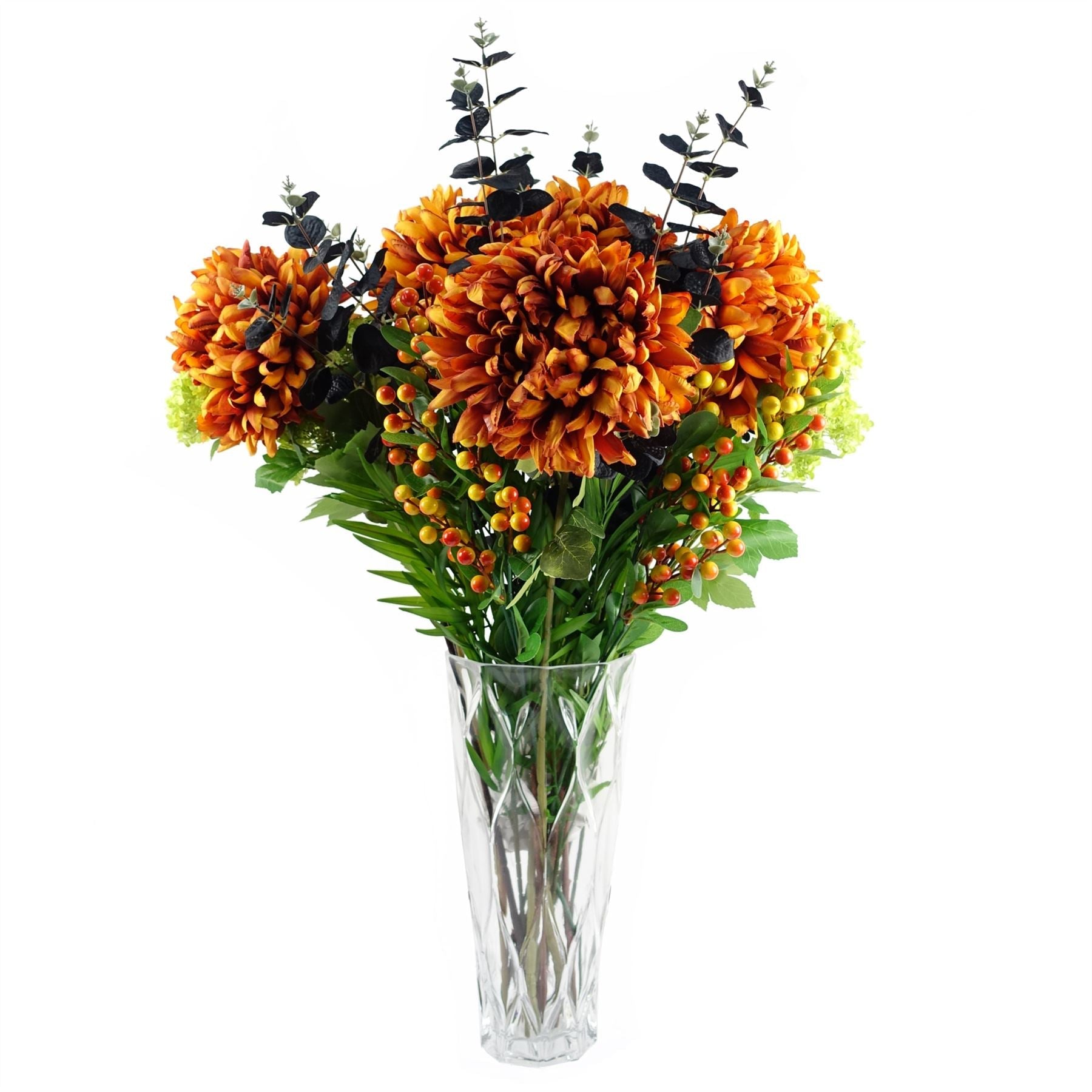 Artificial Foliage Orange Berry Spray 70cm-4