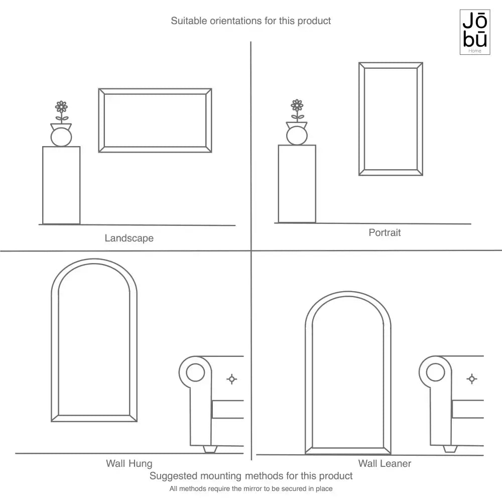 Aimi - Full Length Black Metal Rectangle Window Mirror - 180cm x 90cm-4
