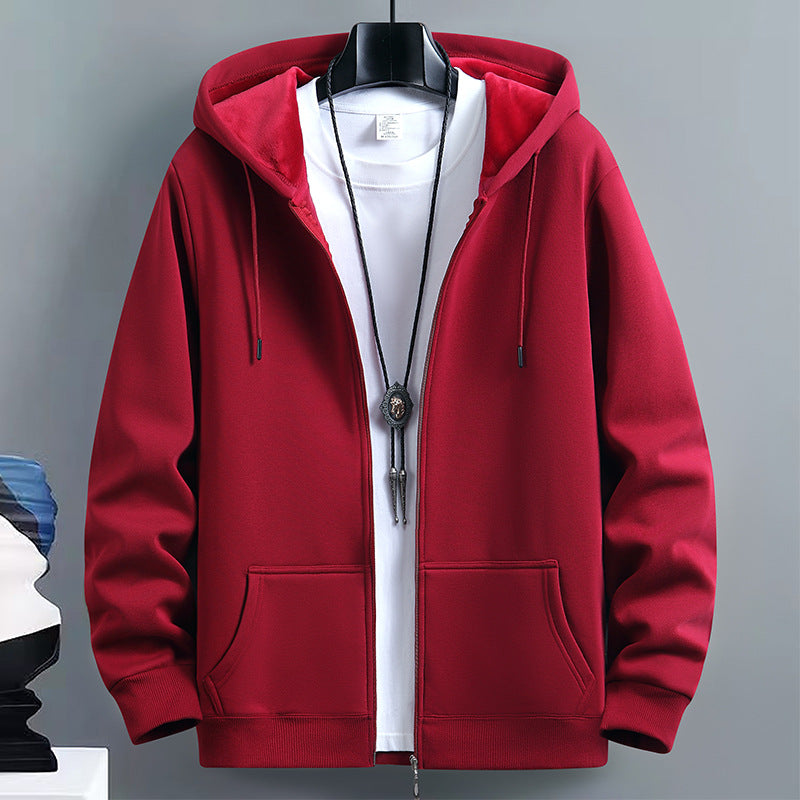 Mens Loose-Fit Hooded Cardigan Sweater For FallWinter