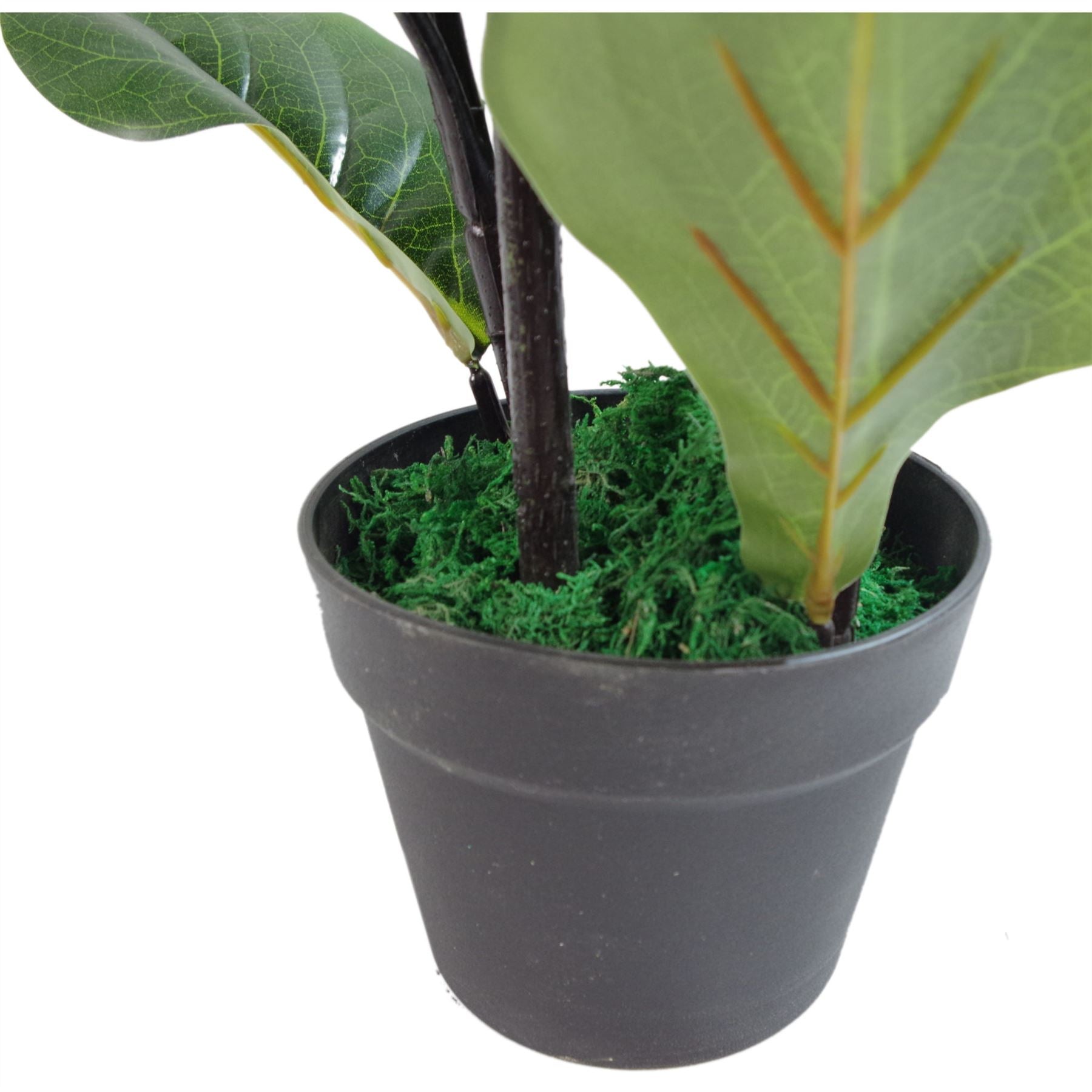 Artificial Plant Fiddle Fig Tree Plant Black Plastic Pot 90cm-2