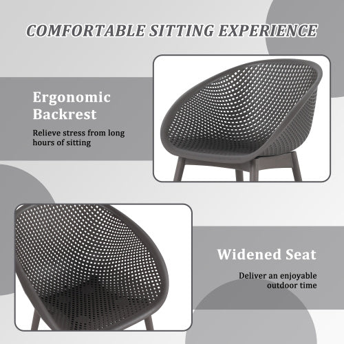 2  Pack Modern Lounge Chairs   Indoor  Outdoor All-Weather PP Plastic, Lightweight For Patio, Beach, Living Room